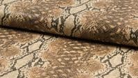Luxury Realistic Leather Snakeskin Fabric Material - BEIGE